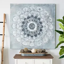 Kirklands Home Blue Paulo Sunburst Canvas Art Print Gray