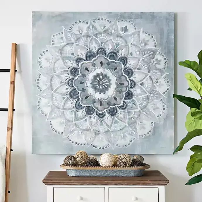 Kirklands Home Blue Paulo Sunburst Canvas Art Print Gray