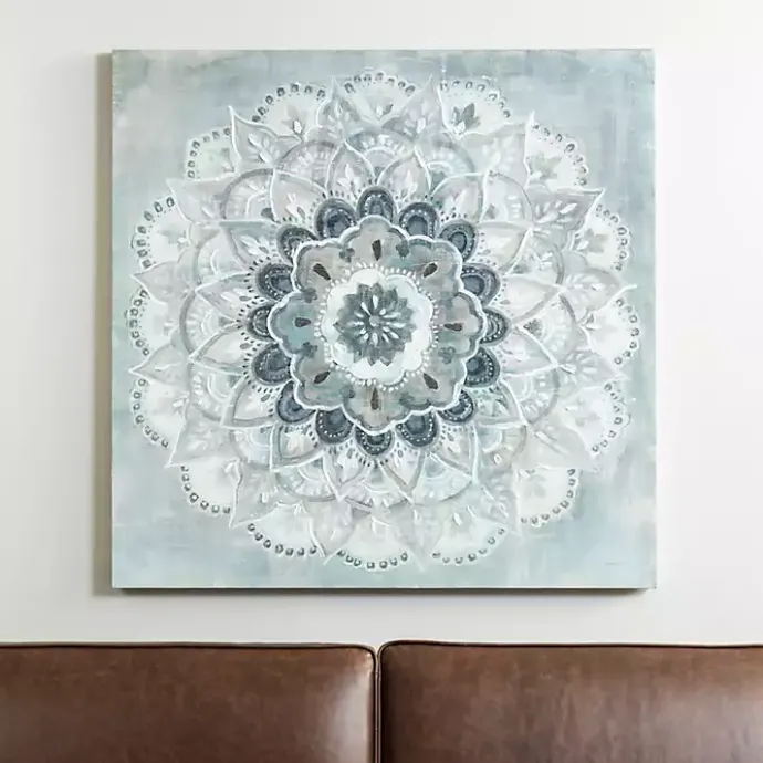 Kirklands Home Blue Paulo Sunburst Canvas Art Print Gray