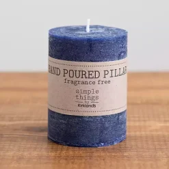 New Kirklands Home Pillar Unscented Candle, 4 in. Blue