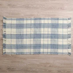 Discount Kirklands Home Plaid Leland Scatter Rug Blue