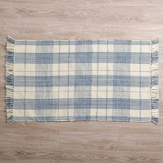Discount Kirklands Home Plaid Leland Scatter Rug Blue