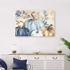 Clearance Kirklands Home Blue Pumpkins Canvas Art Print, 36x24 in.