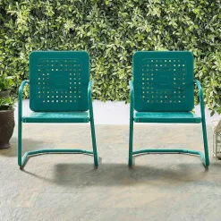 Online Kirklands Home Retro Basket Weave Chairs, Set of 2 Blue