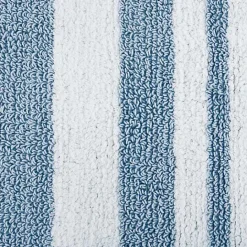 Best Kirklands Home Blue Reversible Stripe Trim Bath Mat, 45 in.