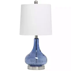 Discount Kirklands Home Rippled Glass Droplet Table Lamp Blue