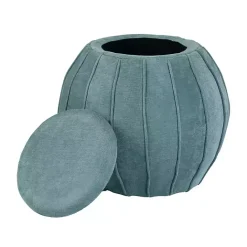 Kirklands Home Rounded Oval Storage Ottoman Blue