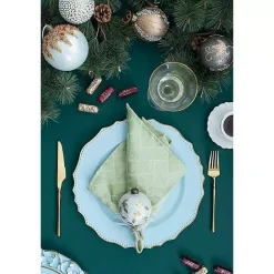 New Kirklands Home Scalloped Beaded Rim Chargers, Set of 4 Blue