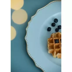 New Kirklands Home Scalloped Beaded Rim Chargers, Set of 4 Blue