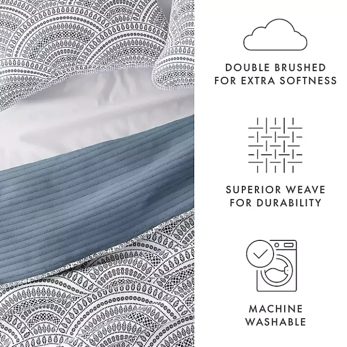 Online Kirklands Home Blue Scalloped Reversible 2-pc. Twin Quilt Set