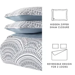 Online Kirklands Home Blue Scalloped Reversible 2-pc. Twin Quilt Set