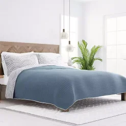 Best Kirklands Home Blue Scalloped Reversible 3-pc. King Quilt Set