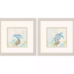 Sale Kirklands Home Blue Sea Turtle Frames Art Prints, Set of 2