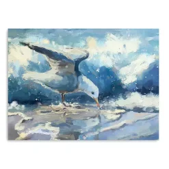 Hot Kirklands Home Seagull and Waves Canvas Art Print Blue