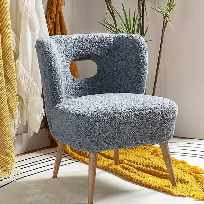 Clearance Kirklands Home Sherpa Barrel Accent Chair Blue