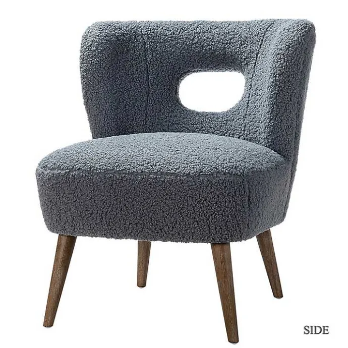 Clearance Kirklands Home Sherpa Barrel Accent Chair Blue