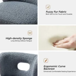 Clearance Kirklands Home Sherpa Barrel Accent Chair Blue