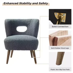 Clearance Kirklands Home Sherpa Barrel Accent Chair Blue