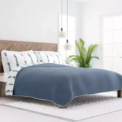 Sale Kirklands Home Blue Shibori Reversible 3-pc. Queen Quilt Set