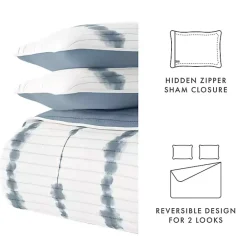 Sale Kirklands Home Blue Shibori Reversible 3-pc. Queen Quilt Set