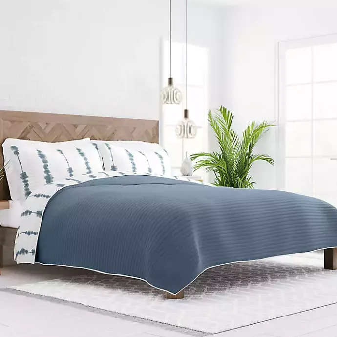 Kirklands Home Blue Shibori Reversible 3-pc. King Quilt Set