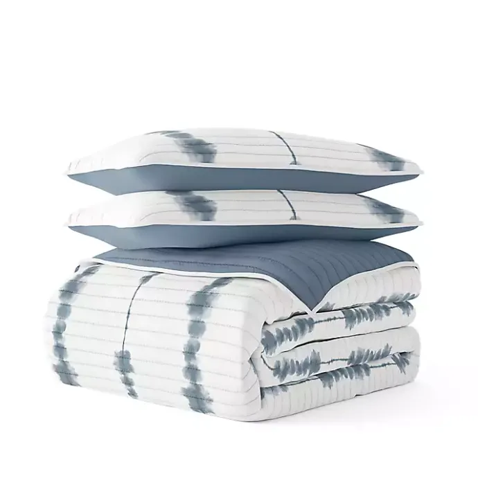 Kirklands Home Blue Shibori Reversible 3-pc. King Quilt Set