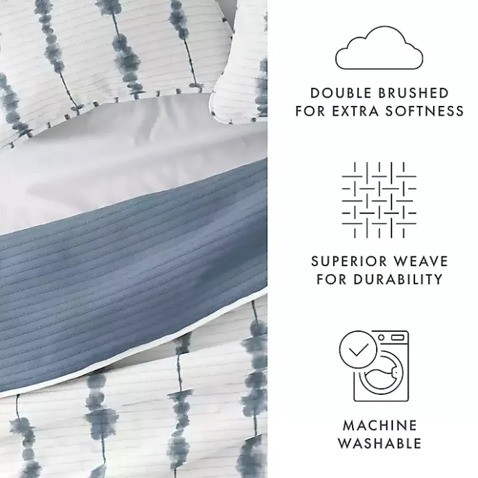 Kirklands Home Blue Shibori Reversible 3-pc. King Quilt Set