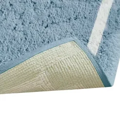 Outlet Kirklands Home Blue Simple Trim Cotton Tufted Bath Mat, 30 in.