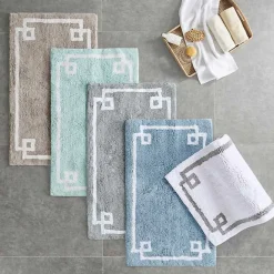 Outlet Kirklands Home Blue Simple Trim Cotton Tufted Bath Mat, 30 in.