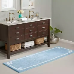 Outlet Kirklands Home Simple Trim Cotton Tufted Bath Mat, 72 in. Blue