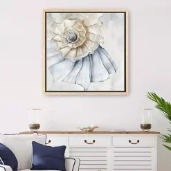 Online Kirklands Home Blue Spiral Shell Framed Canvas Art Print
