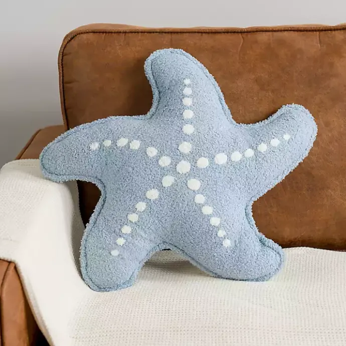 Discount Kirklands Home Blue Starfish Boucle Pillow