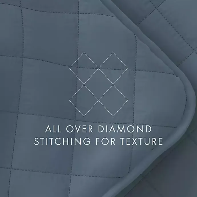 Clearance Kirklands Home Stitched Diamond 2-pc. Twin Quilt Set Blue