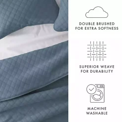 Best Kirklands Home Stitched Diamond 3-pc. King Quilt Set Blue