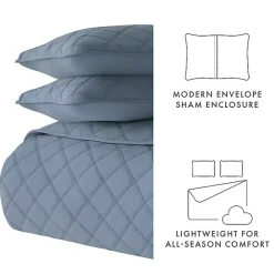 Best Kirklands Home Stitched Diamond 3-pc. King Quilt Set Blue