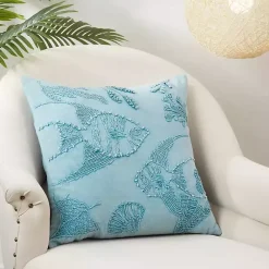 Sale Kirklands Home Stonewashed Oceanic Fish Throw Pillow Blue