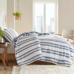 Online Kirklands Home Blue Stripe Jackson 3-pc. King Comforter Set