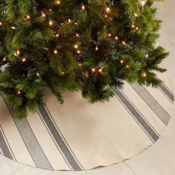 Outlet Kirklands Home Blue Striped Banded Christmas Tree Skirt