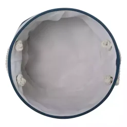 Discount Kirklands Home Blue Striped Paw Large Round Pet Bin