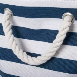 Discount Kirklands Home Blue Striped Paw Large Round Pet Bin