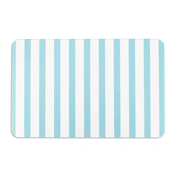 Kirklands Home Blue Striped Stone Bath Mat