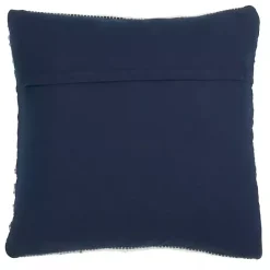 Clearance Kirklands Home Blue Striped Textured Denim Pillow