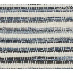 Clearance Kirklands Home Blue Striped Textured Denim Pillow