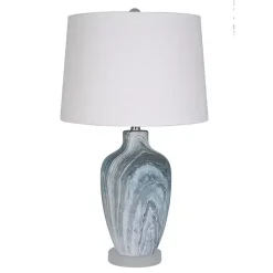 Sale Kirklands Home Blue Swirl Geode Table Lamp, Set of 2 White