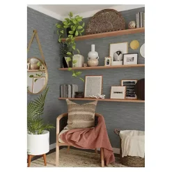 Kirklands Home Textured Grassweave Peel & Stick Wallpaper Blue