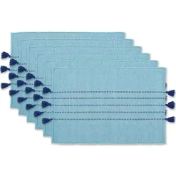 Sale Kirklands Home Thera Stripe Placemats, Set of 6 Blue