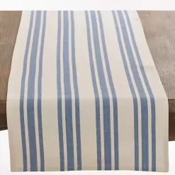Sale Kirklands Home Blue Thick Stripe Oblong Table Runner