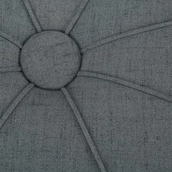 Online Kirklands Home Thick Welting Center Button Oval Ottoman Blue