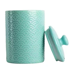 New Kirklands Home Tide Ceramic Embossed Canisters, Set of 3 Blue