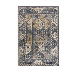 Sale Kirklands Home Blue Tile Border Area Rug, 8x10